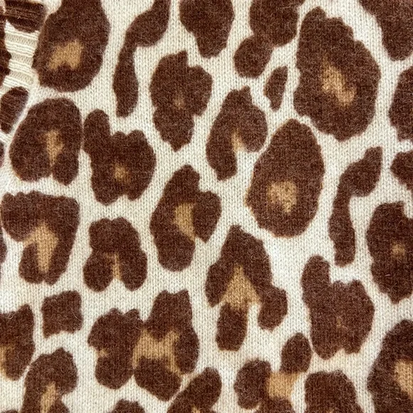 J. Crew NWT Cashmere Brown Leopard Print Tank Top - Picture 4 of 6